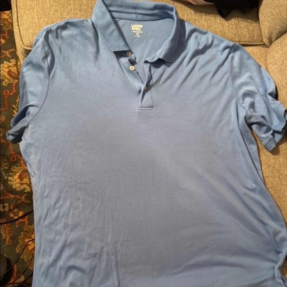 Lands' End Men's Blue Polo Shirtsz XXL